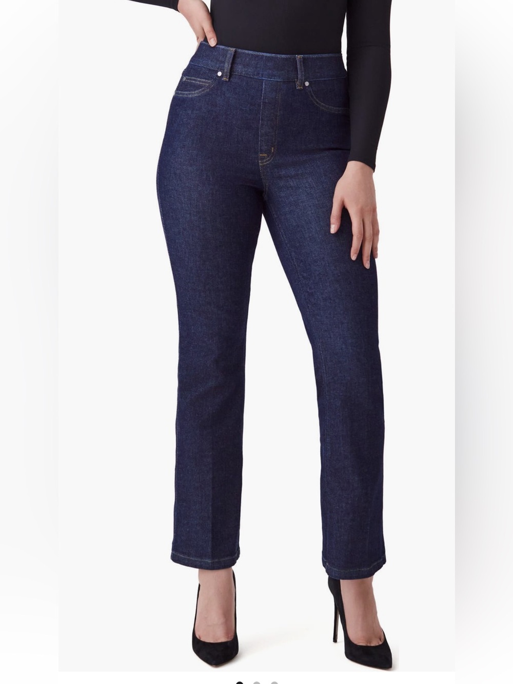 SPANX Crop Kick Flare Pull On Jeans